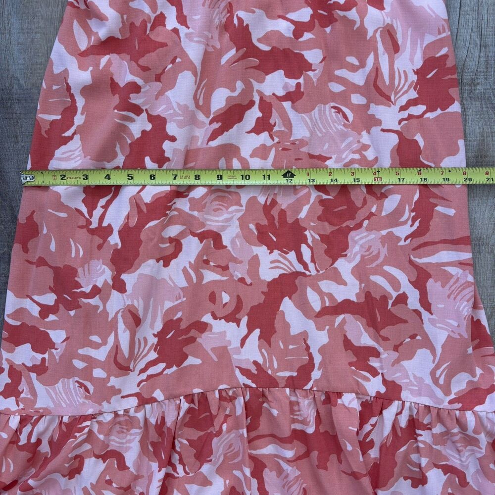 NINE WEST Womens Halter Floral Dress Size L Tiered Ruffle Resort Wedding Guest - Picture 15 of 16